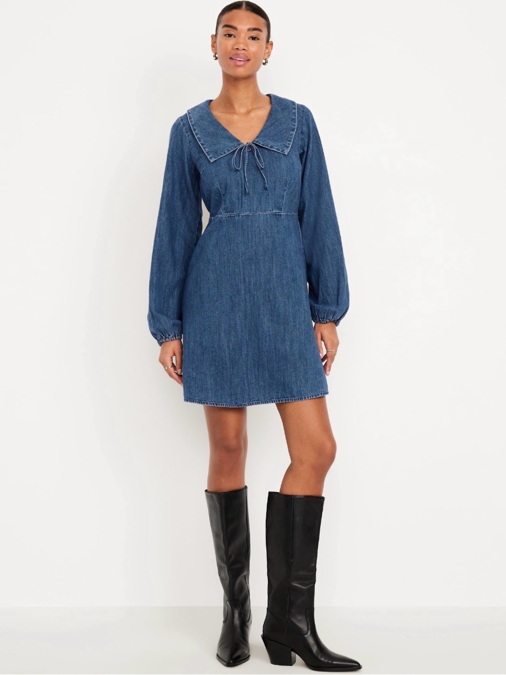 Old Navy Blue Long Sleeve Denim Dress—NWOT